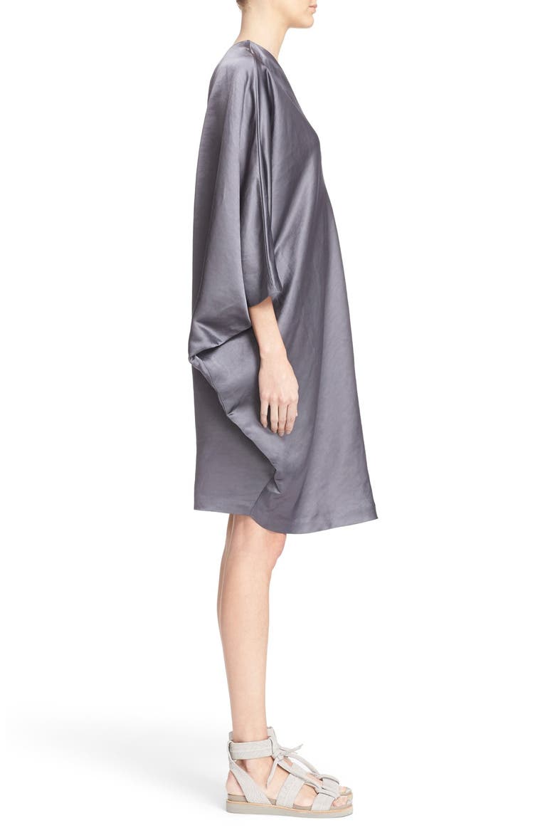 'Triptych' One-Shoulder Light Doppio Dress, Alternate, color, SMOKE