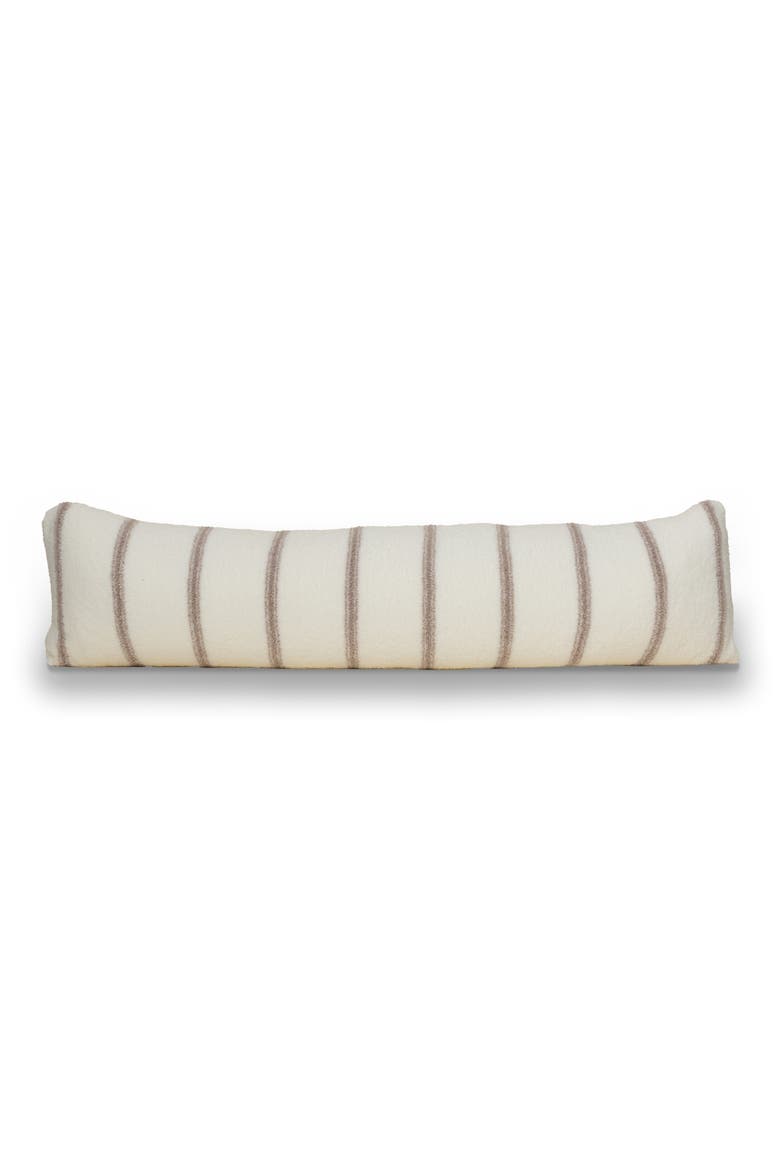 CozyChic® Pinstripe Jacquard Lumbar Pillow, Alternate, color, PEARL-TAUPE