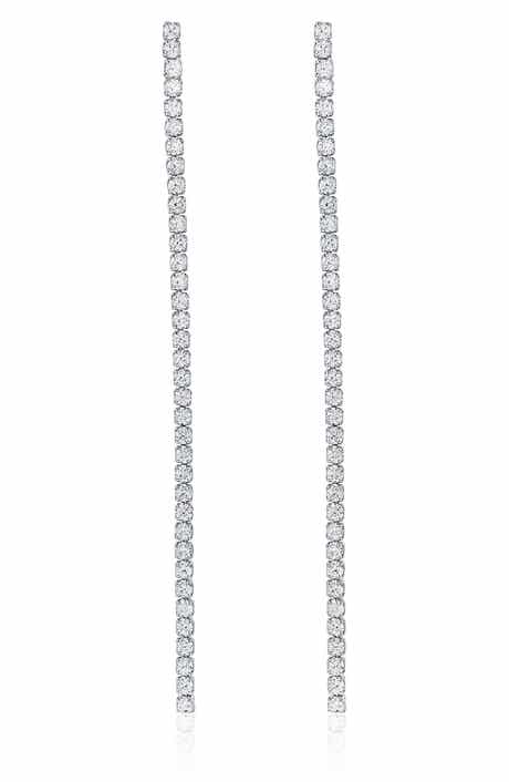 SUZY LEVIAN Cubic Zirconia Linear Drop Earrings