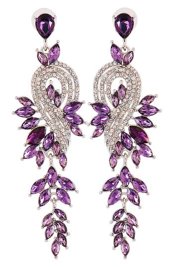 Eye Candy Los Angeles Gardena Drao Statement Earrings In Purple