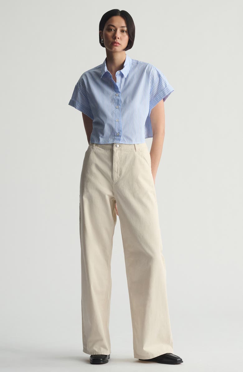 Brooklyn Industries Crop Button-Up Shirt, Alternate, color, 