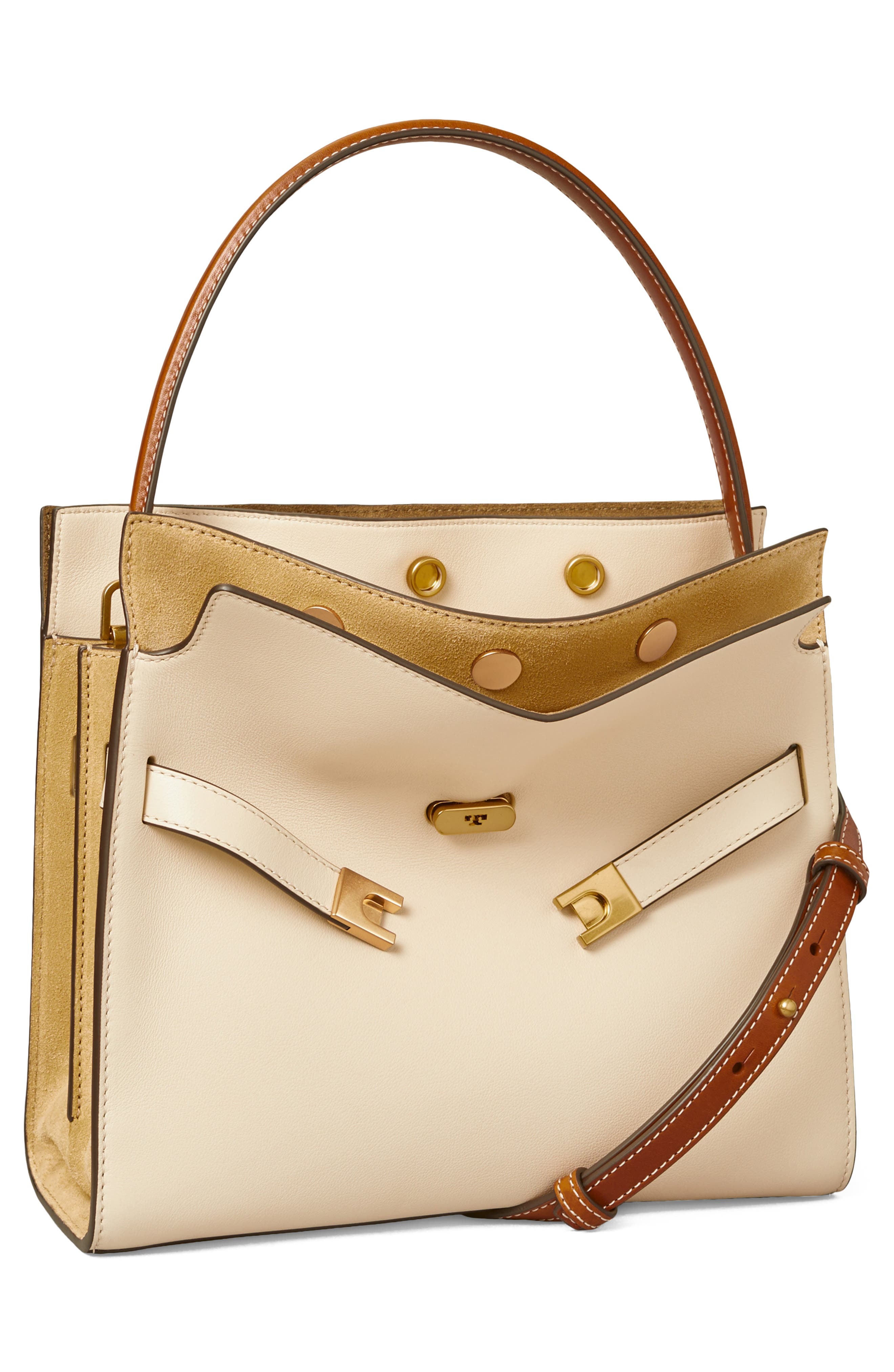 Small Lee Radziwill Leather Double Bag, Alternate, color, NEW CREAM