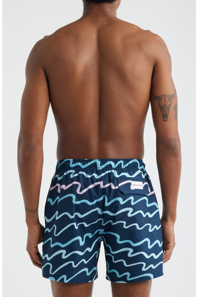 Salt Scene Swim Trunks, Alternate, color, BLUE