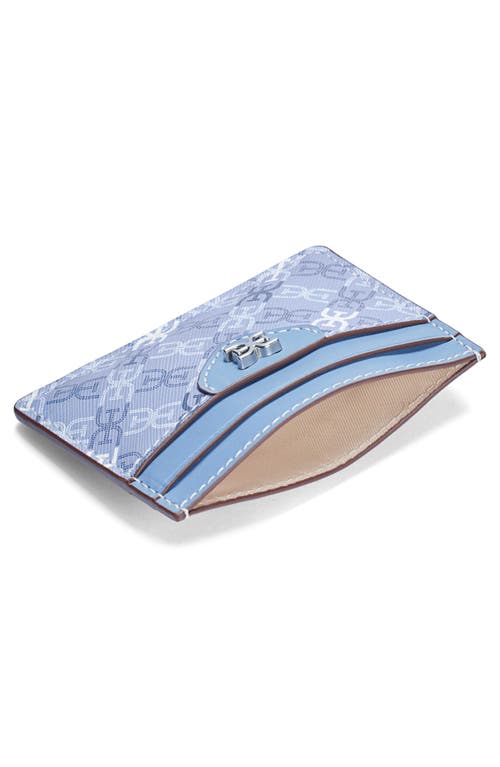 Shop Sam Edelman Harper Monogram Faux Leather Card Case In Powder Blue