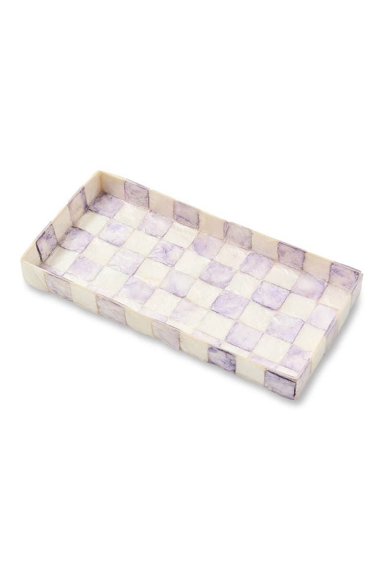 Violet Check Capiz Vanity Tray, Alternate, color, VIOLET