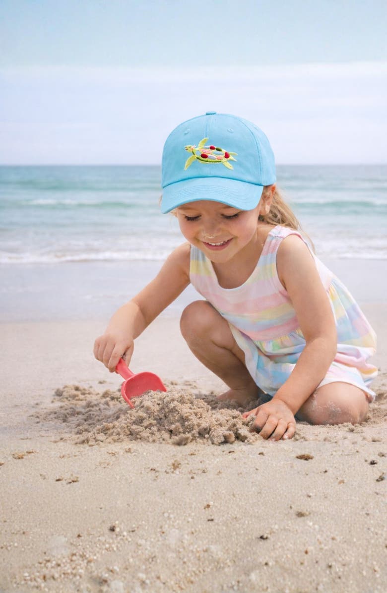 Bits & Bows Sea Turtle Bow Baseball Hat, Alternate, color, Aqua