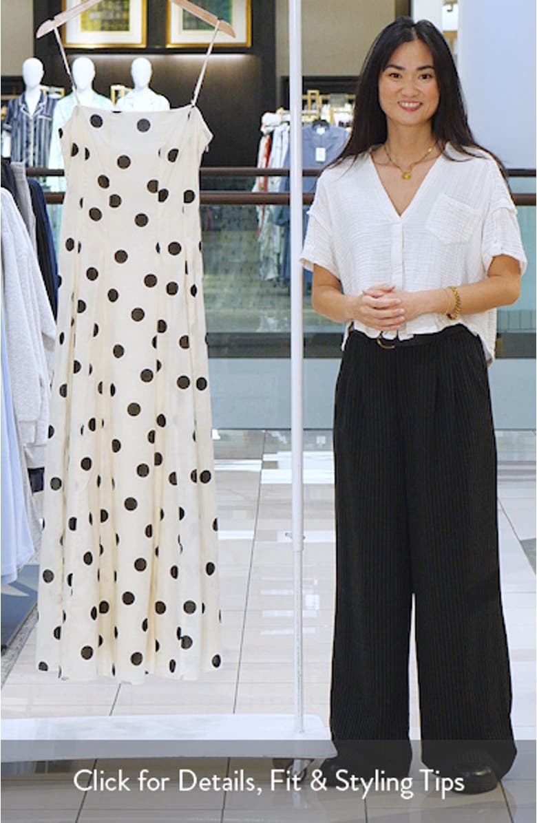 Carolina Polka Dot Cotton Godet Maxi Dress, sales video thumbnail