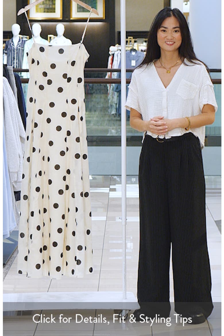 Carolina Polka Dot Cotton Godet Maxi Dress video