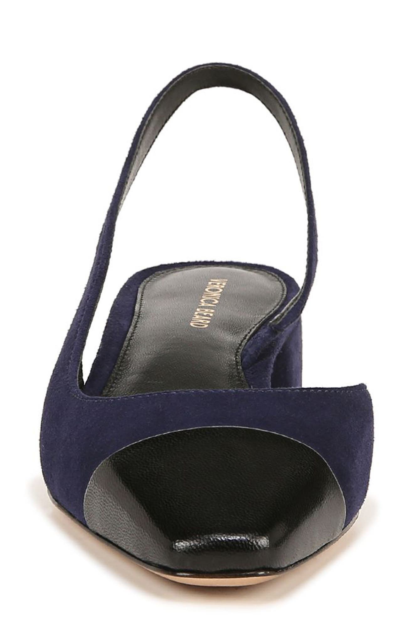 Cecile Half d'Orsay Slingback Pump, Alternate, color, INDIGO BLUE/ BLACK