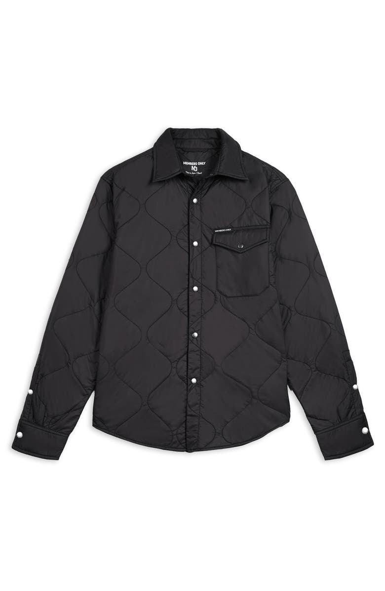 Members Only Quilted Shirt Jacket, Main, color, Black