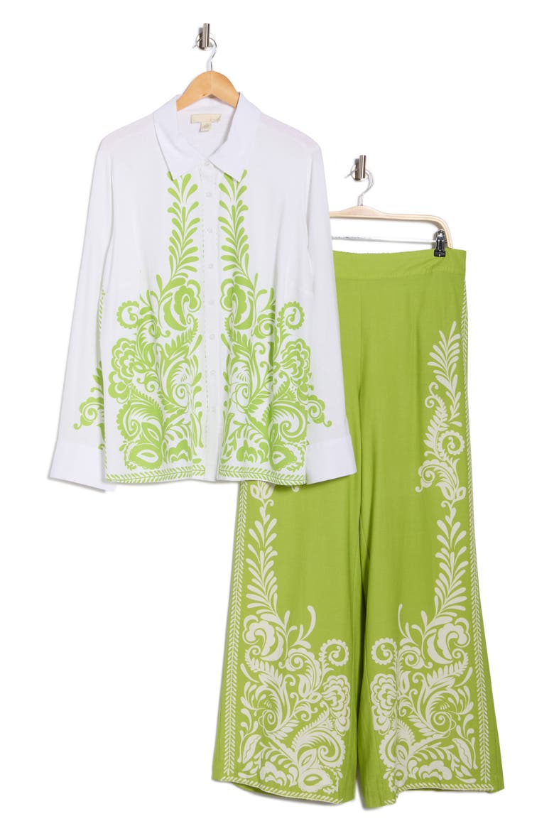 Valencia Print Top, Alternate, color, FLOURISH WHITE
