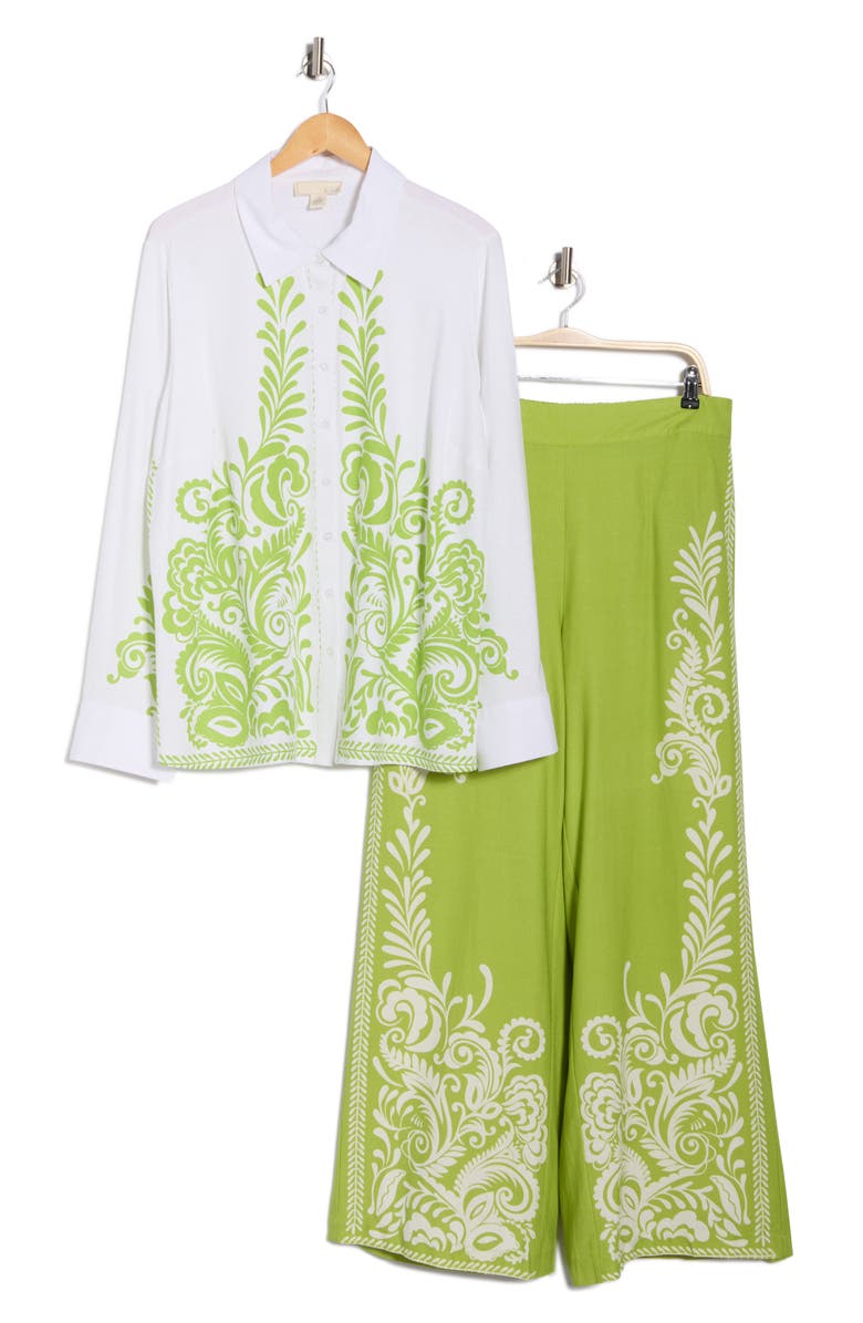 BY DESIGN Valencia Print Top, Alternate, color, Flourish White