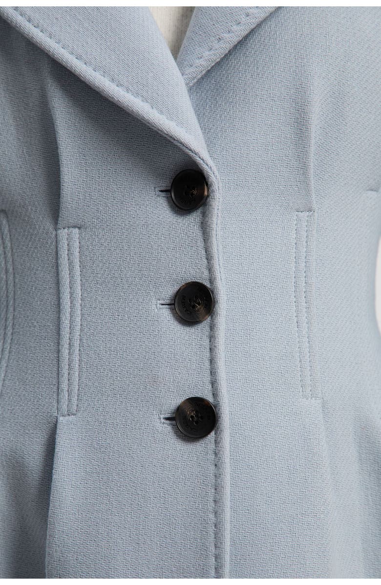 Karen Millen Corset Detail Full Skirted Maxi Coat, Alternate, color, Pale Blue