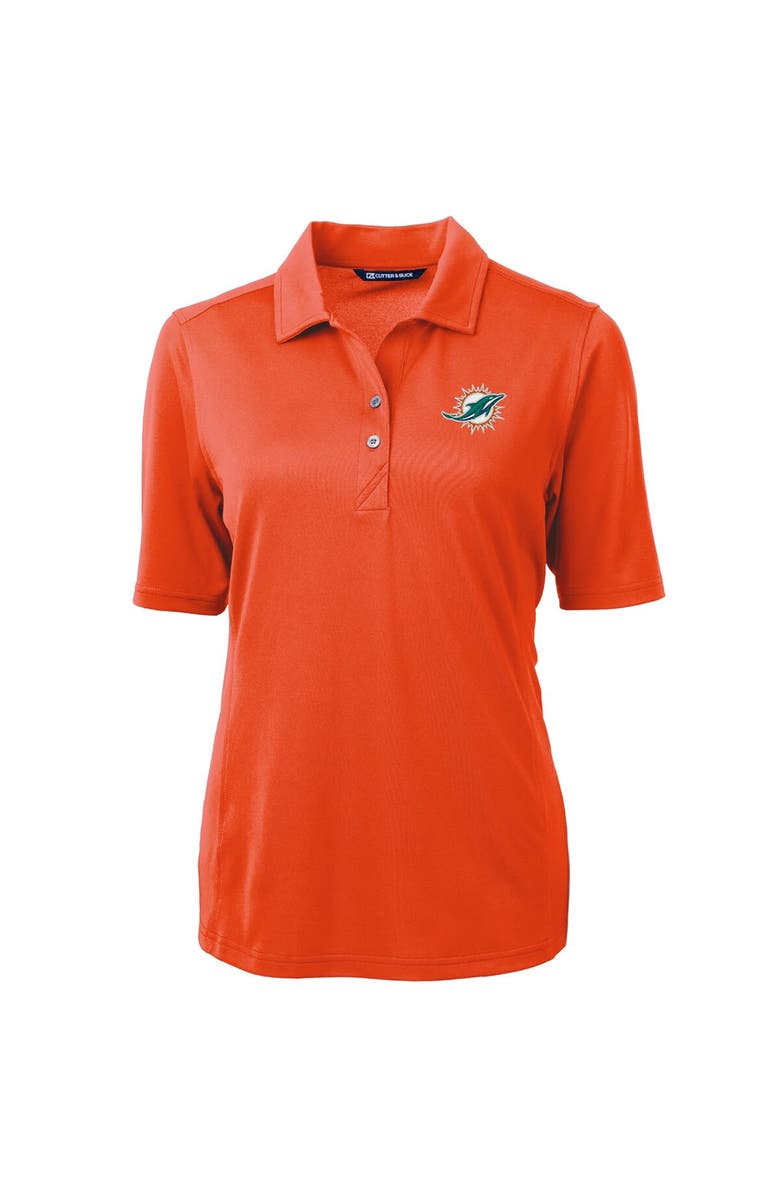 Cutter & Buck Women's Cutter & Buck Orange Miami Dolphins Virtue Eco Pique Recycled Polo, Alternate, color, 