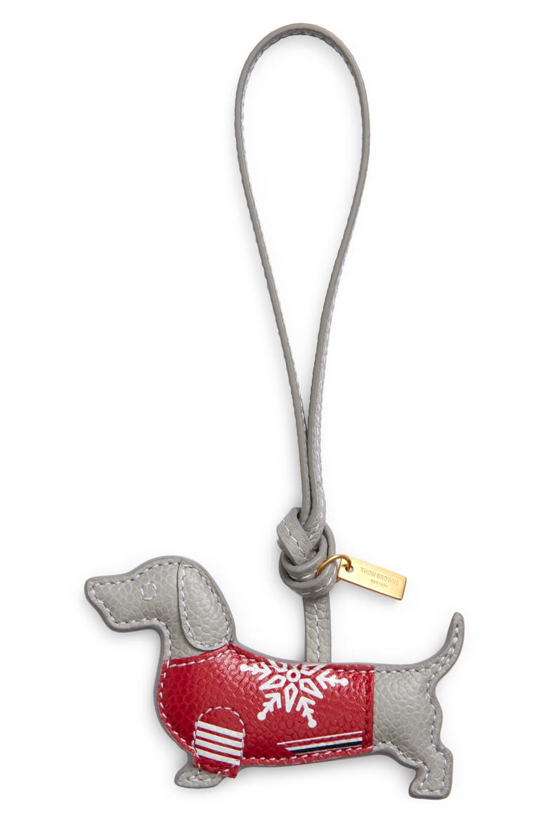 Hector in Sweater Leather Bag Charm, Main, color, LIGHT GREY