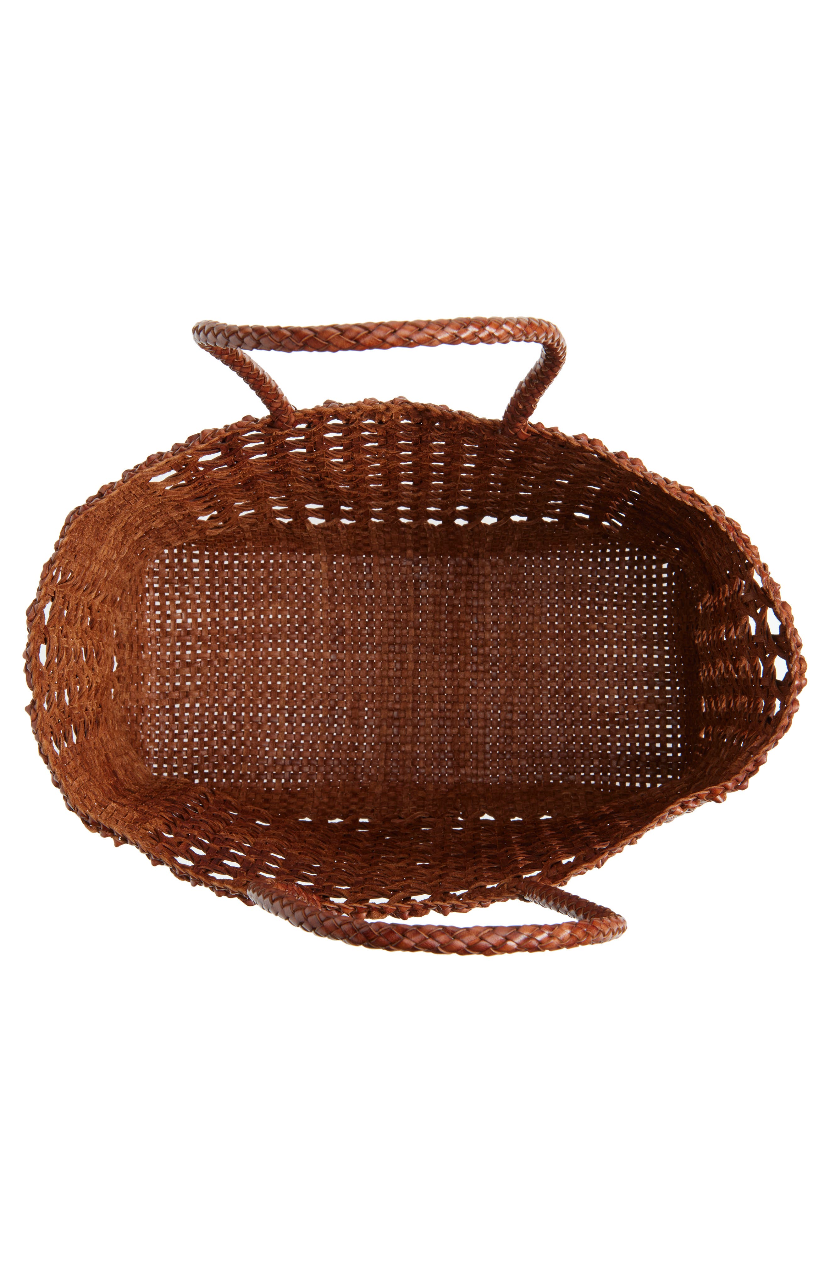 Loeffler Randall Klara Woven Leather Tote, Alternate, color, Saddle