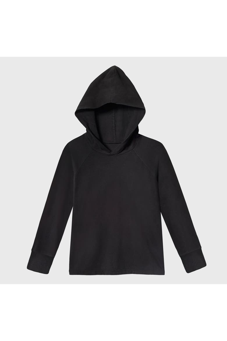 Baby Boys Medium-Weight 100% Cotton Long Sleeve Hooded Tee with Cuffs, Main, color, Black