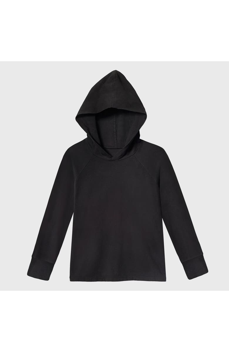 CITY THREADS Baby Boys Medium-Weight 100% Cotton Long Sleeve Hooded Tee with Cuffs, Main, color, Black