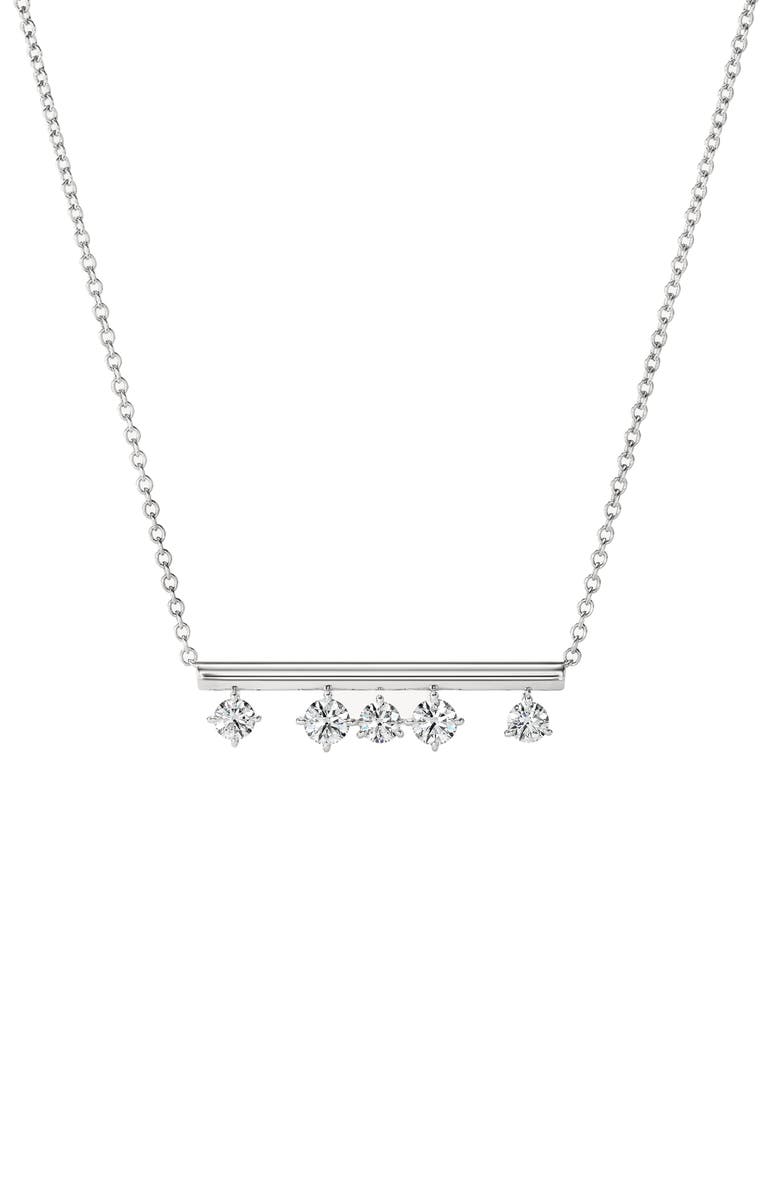 HEARTS ON FIRE Barre Pendant Necklace, Main, color, White Gold/ Diamond