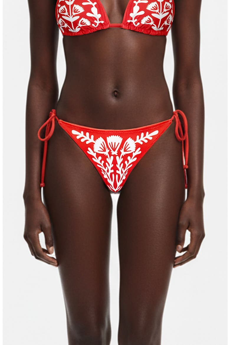 Coral Garden Reversible Tie Side Bottom, Main, color, Red