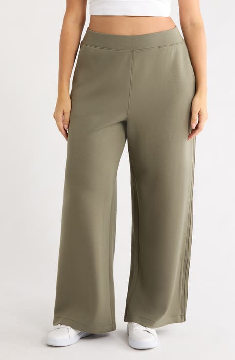 Pintuck Wide Leg Pants