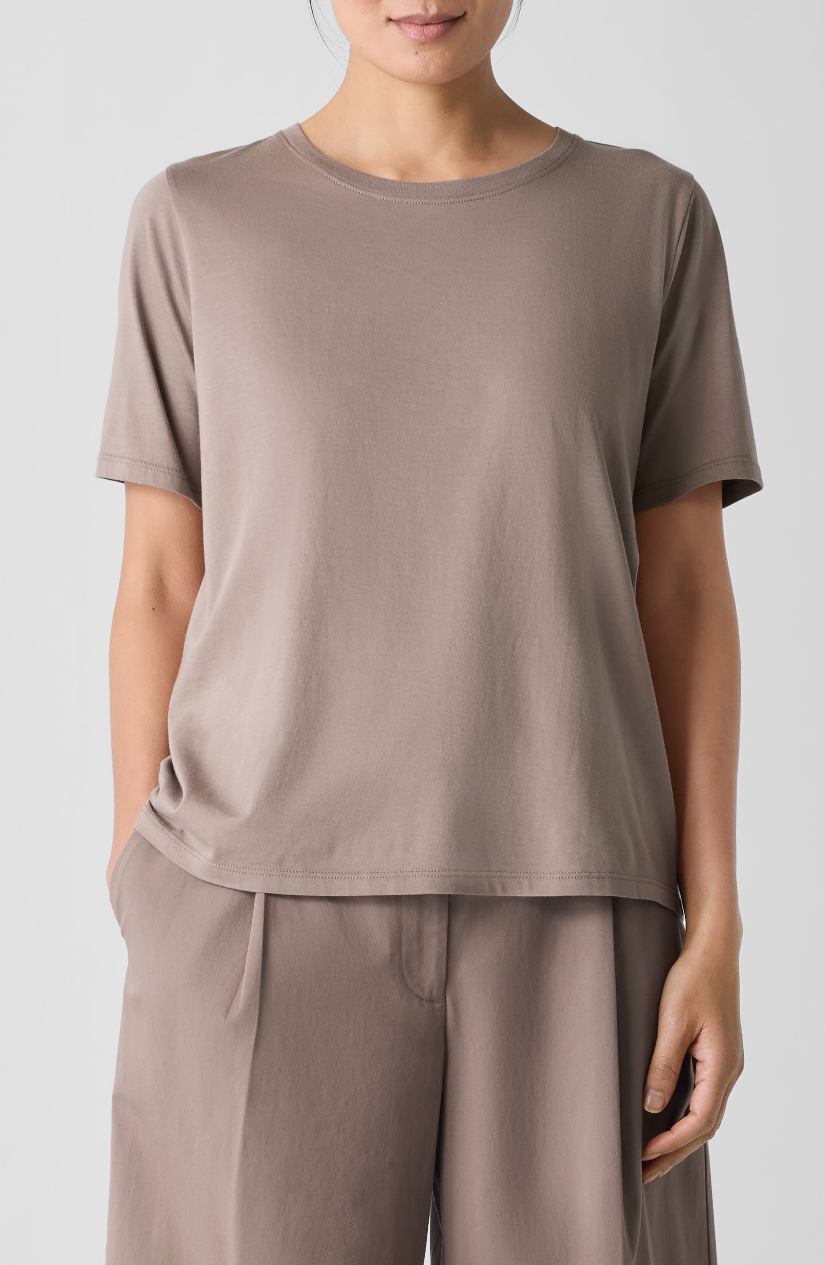 Eileen Fisher Crewneck Organic Cotton T-Shirt