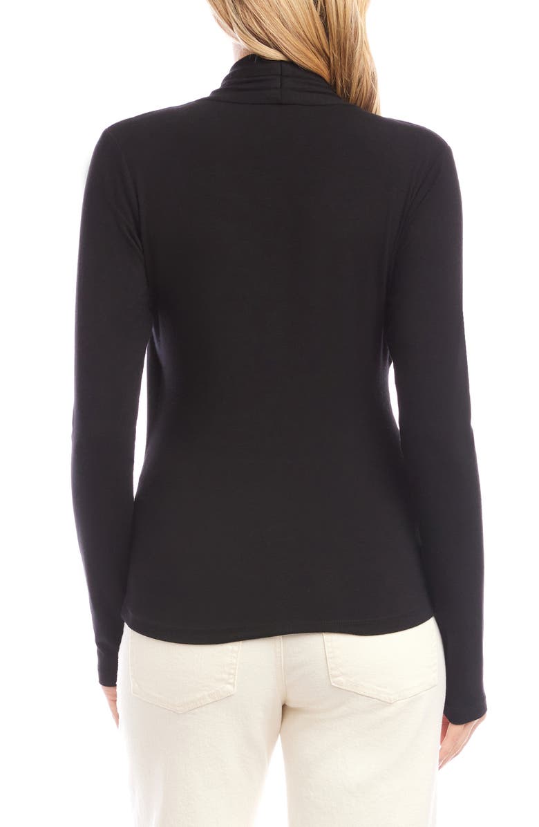 Karen Kane Crossover Ruched Top, Alternate, color, Black