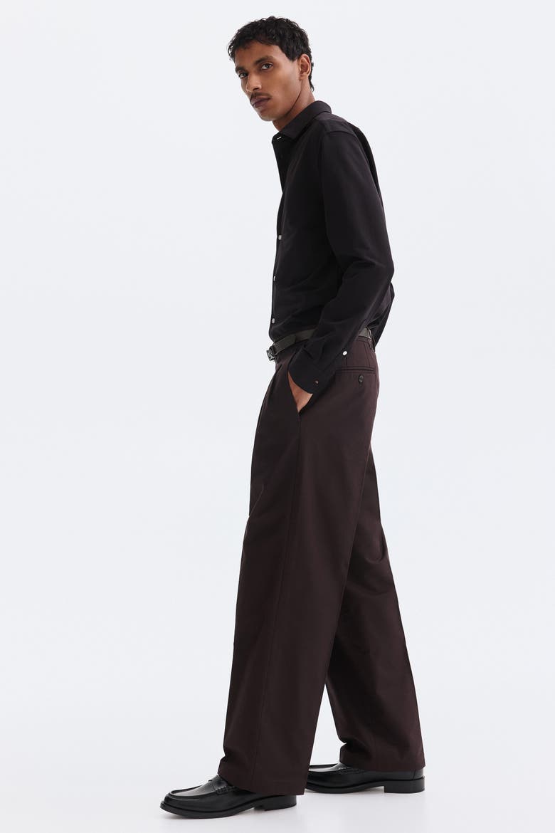Loose-Fit Tailored Pants, Alternate, color, Brown