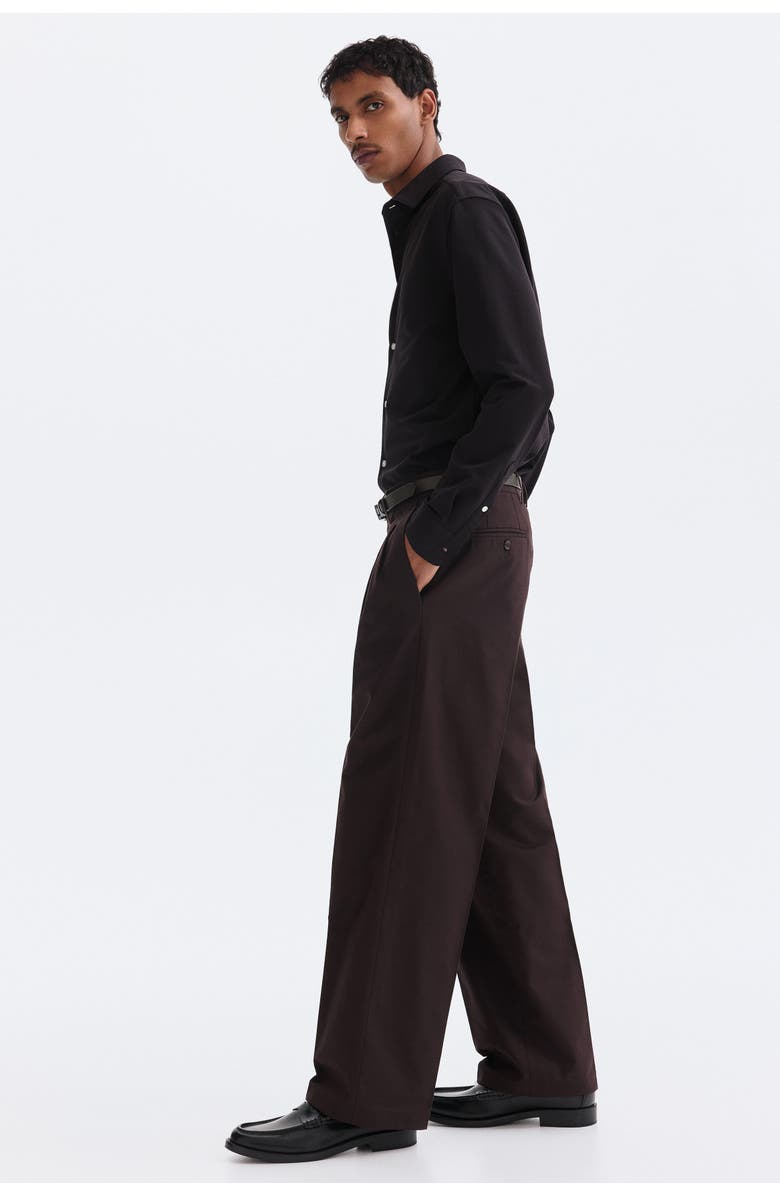 H&M Loose-fit tailored pants, Alternate, color, Brown