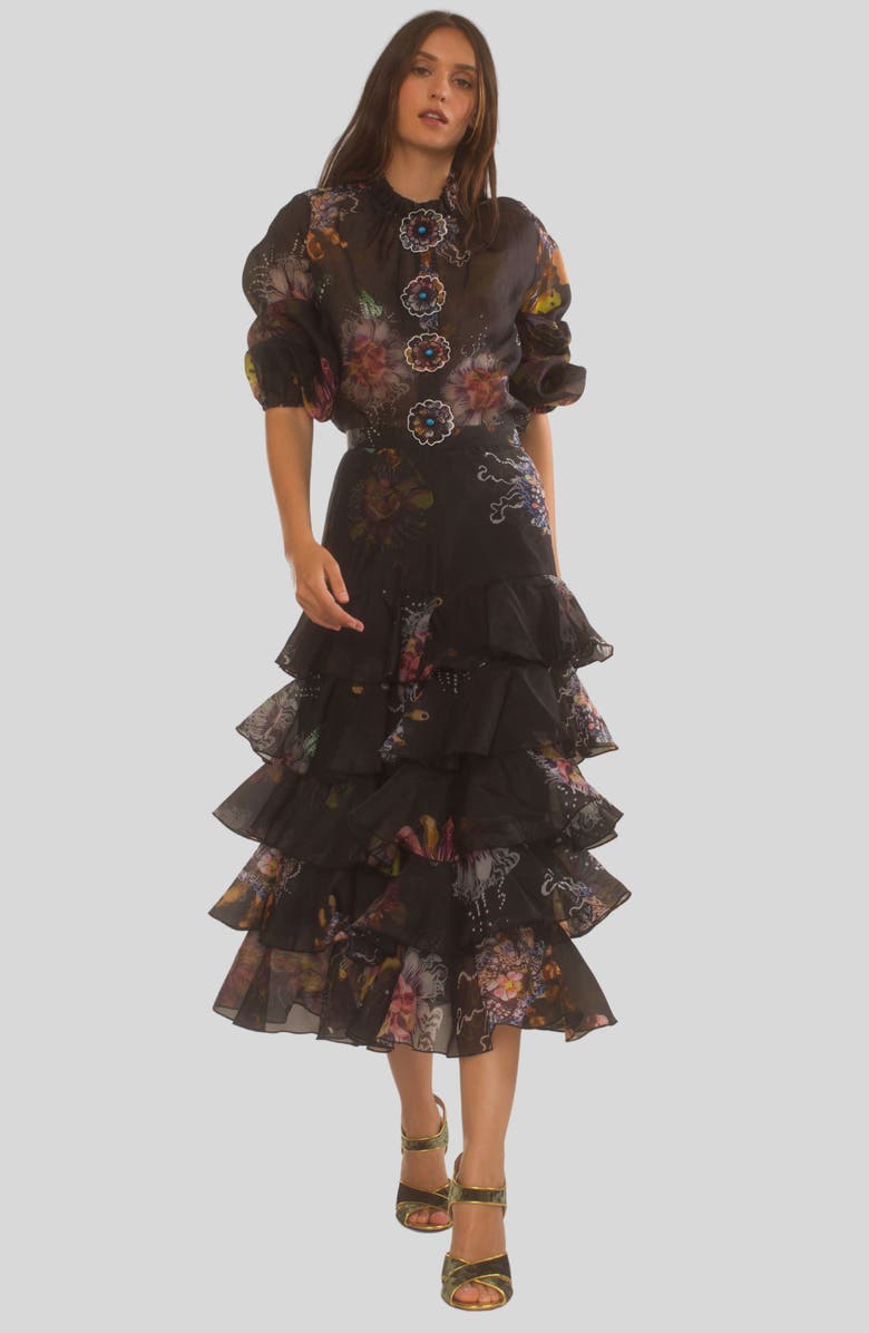 Cynthia Rowley Prim Silk Organza Skirt, Main, color, 