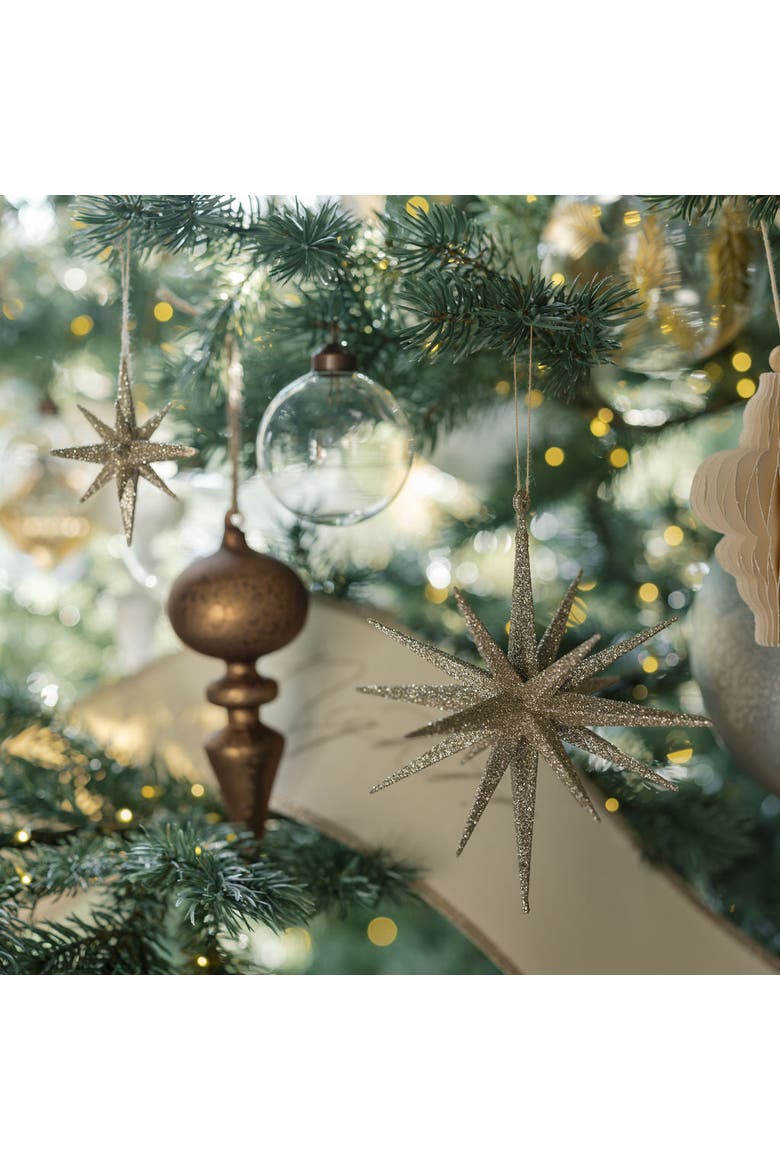Assorted Neutral Palette Glass Finial Ornament, Alternate, color, Crème
