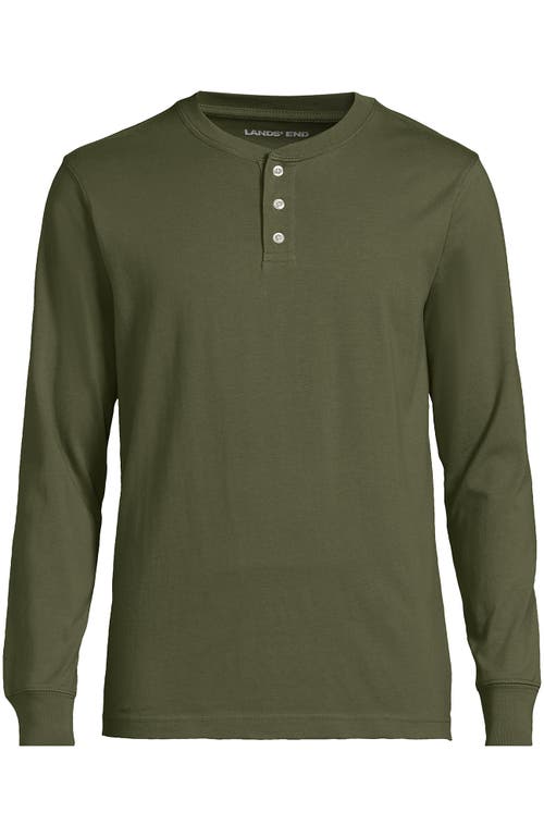 Lands' End Super-t Long Sleeve Henley Shirt In Green