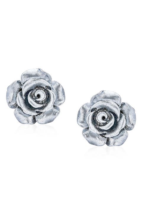 3D Rose Stud Earrings