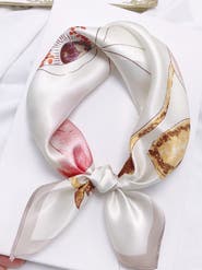 SILKSILKY Elegant Pure Silk Square Scarf