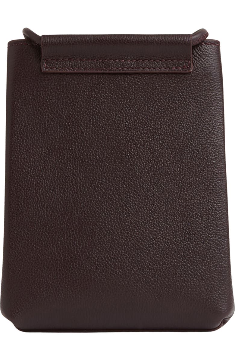 Reiss Vienna Leather Crossbody Phone Bag, Alternate, color, Oxblood