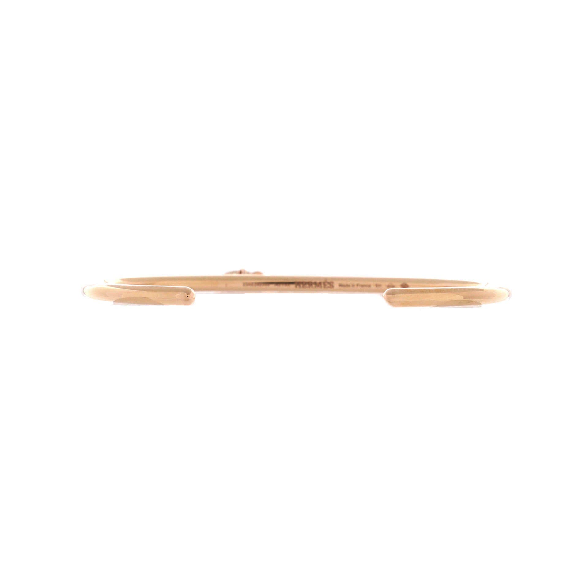 Kelly Clochette Cuff Bracelet 18K Rose Gold with Diamonds Small, Alternate, color, Metallic Gold
