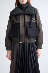 Sacai Nylon & Wool Melton Jacket