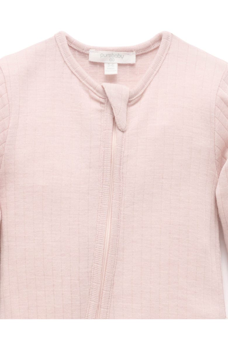 Baby Girl's Merino Coverall, Alternate, color, Sweet Pea Melange