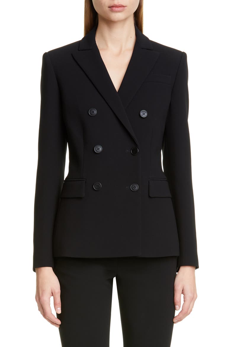 Double Breasted Jacket, Main, color, BLACK