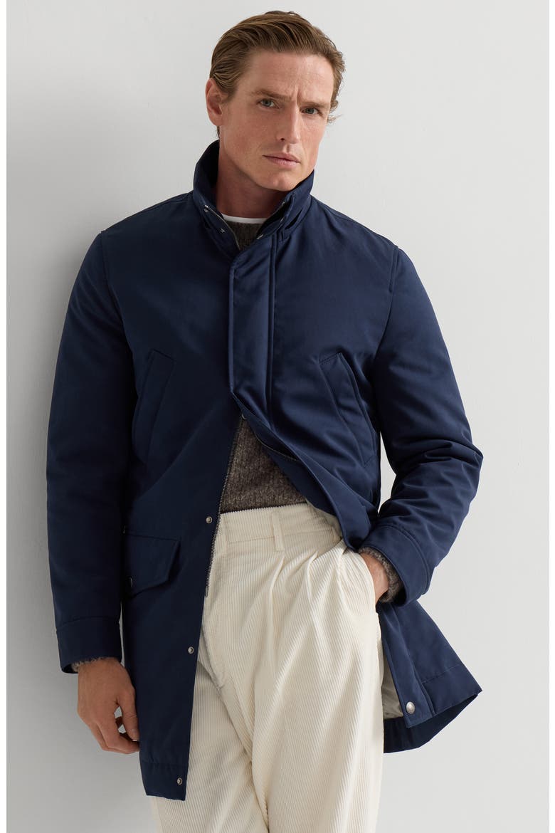 Water-resistant microfiber parka with Thermore® padding and detachable hood, Alternate, color, Navy Blue