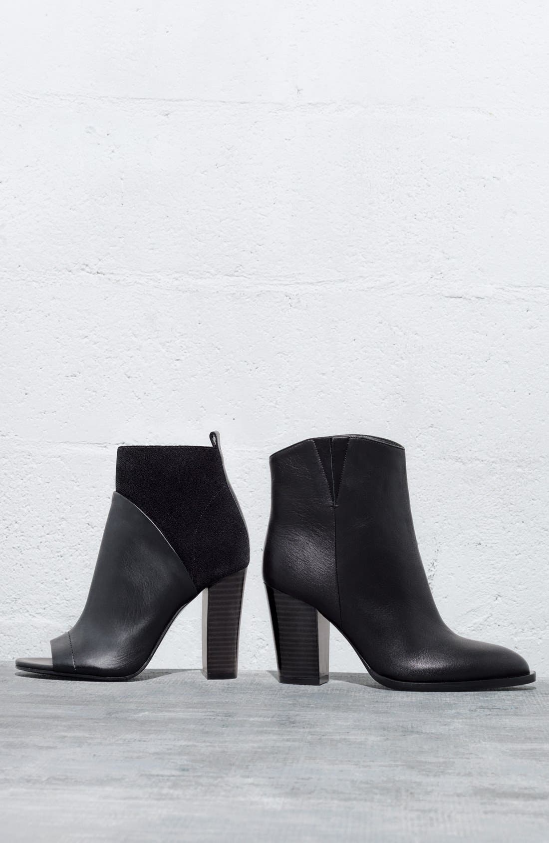'Erving' Block Heel Bootie, Alternate, color, BLACK LEATHER