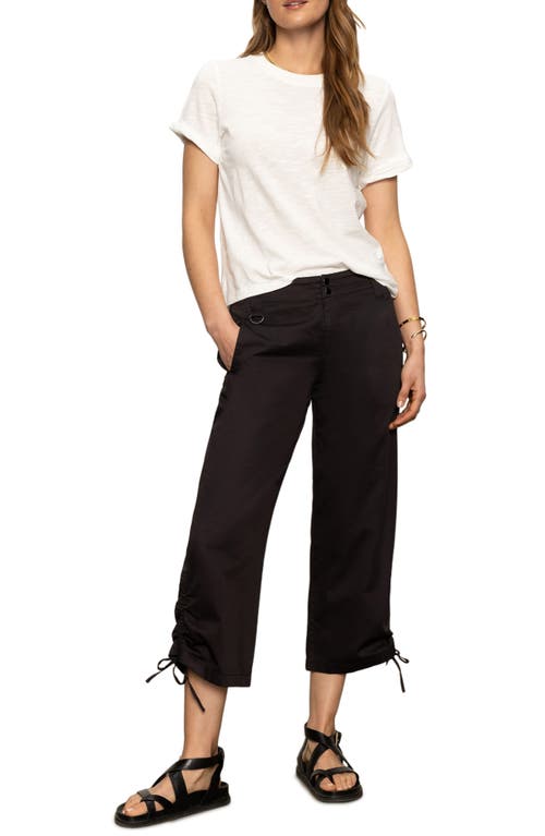 Sanctuary Cotton Twill Utility Crop Pants In Black