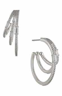 Nadri Triple Stack Hoop Earrings