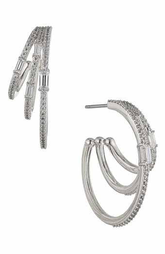 Nadri Triple Stack Hoop Earrings