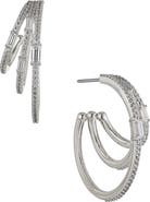 Nadri Triple Stack Hoop Earrings