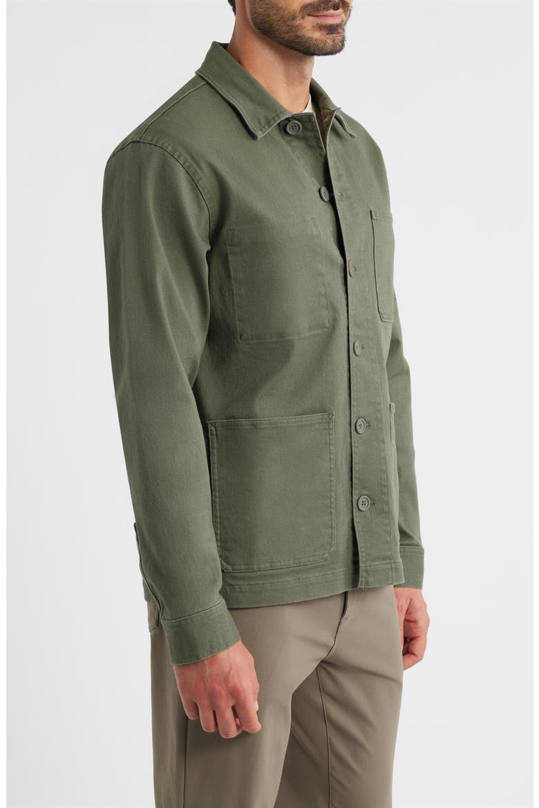 Folly Stretch Cotton Twill Chore Coat, Alternate, color, DARK FOREST