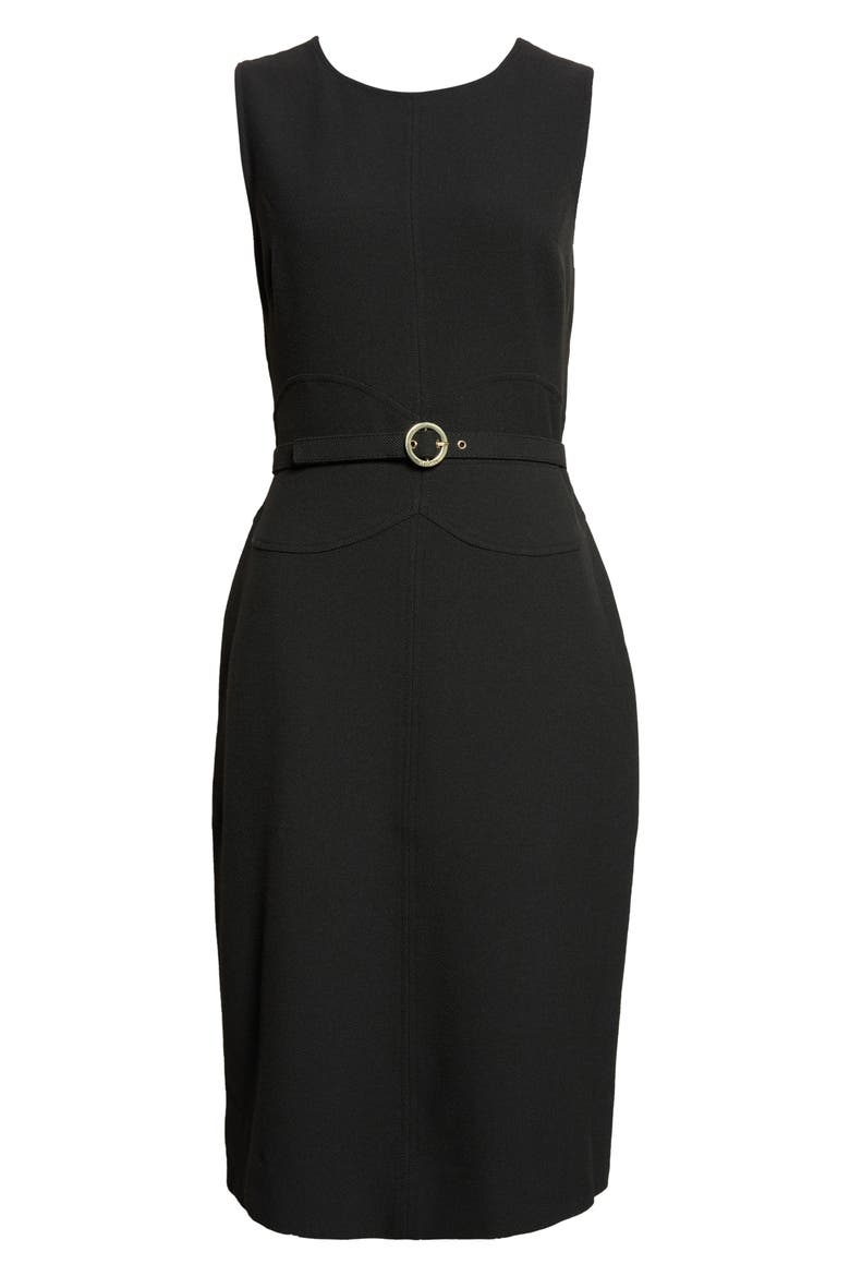 Palais Stretch Suiting Dress, Alternate, color, BLACK