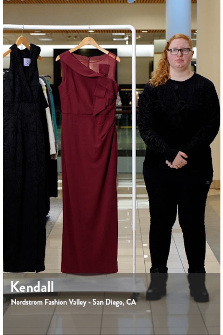 Kirsten Bow Neckline Crepe Column Gown video