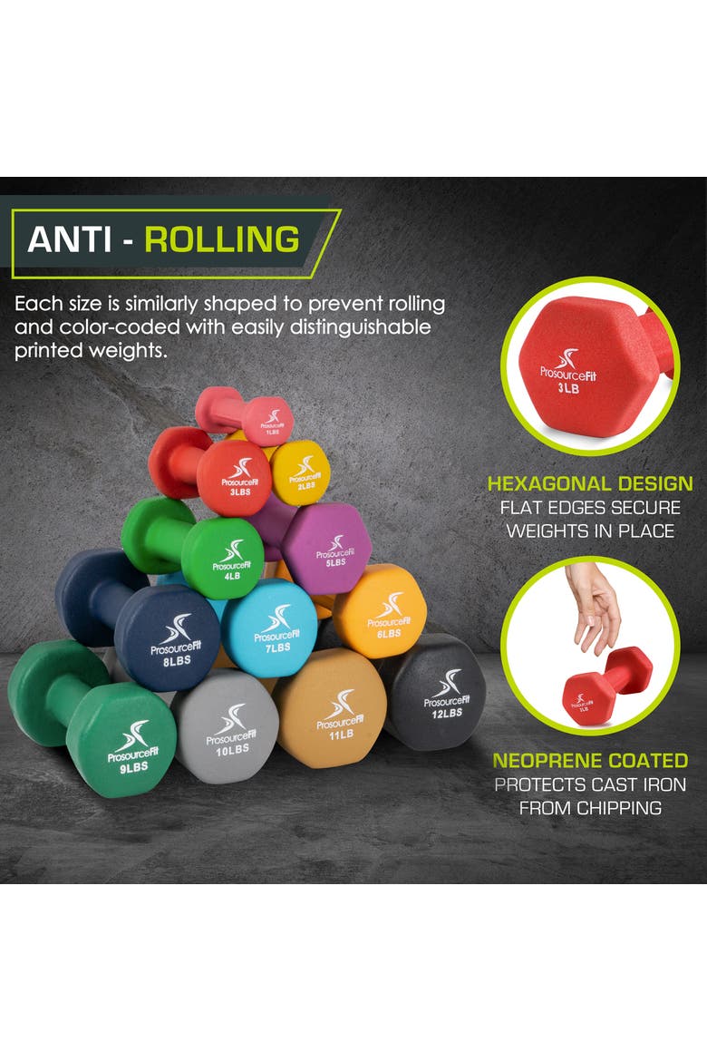 Neoprene Dumbbells, Pair, Alternate, color, 3 lb