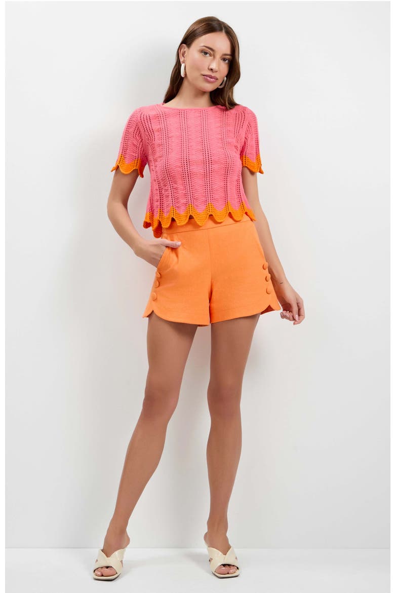 Playa Largo Wavy Knit Top, Main, color, Corso Coral Multi